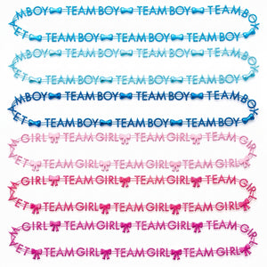 Gender Reveal "Team Boy" & "Team Girl" Bead Necklaces - 10 Pack