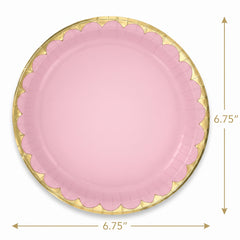 Elegant Rose Gold Trim 6.75" Paper Plates