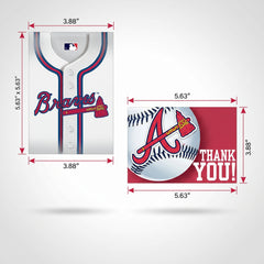 Atlanta Braves MLB Invitation & Thank You Card Set