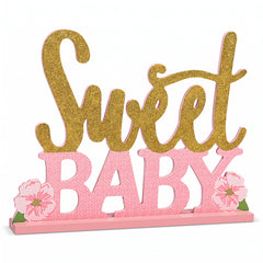 "Sweet Baby" Glitter Table Sign Centerpiece for Baby Showers