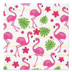 Tropical Flamingo Beverage Napkins - 5 In. X 5 In.