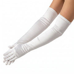 Elegant Long White Gloves for Adults