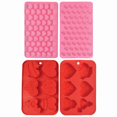 Valentine's Day Silicone Heart-Shaped Mold Set - 2-Pack