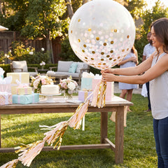 Pink and Gold Multi-Tassel Balloon Tail Accessory, 6-ft