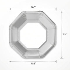 Premium Silver 10" Octagonal Paper Plates