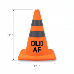 Novelty Construction Cone Birthday Hat - "Old AF"