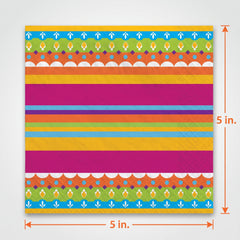 Vibrant Fiesta Beverage Napkins - 5 In. X 5 In.