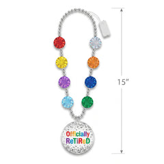 Happy Retirement "Officially Retired" Beaded Necklace with Pendant