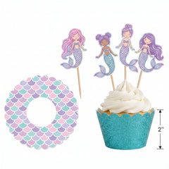 Shimmering Mermaid Cupcake Decorating Kit with Liners and Picks