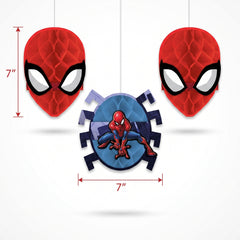 Spider-Man Webbed Wonder Honeycomb Hanging Decorations - 3 Pack