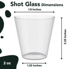 2 Oz. Clear Plastic Shot Glasses | 100 Count