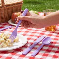 Lavender Assorted Plastic Cutlery Set - 7.5 in. - 24 Pack