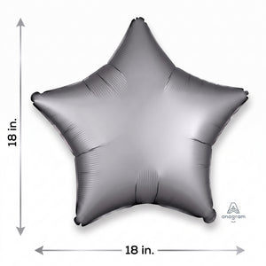 Platinum Silver Star Foil Balloon - 18 Inch