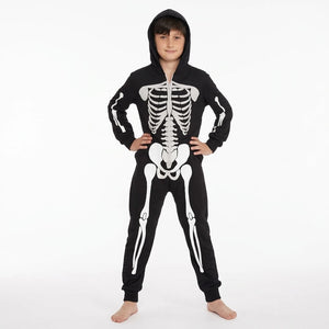 Boys' Skeleton Bodysuit with Hood - Child S (4-6)