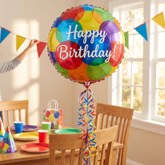 Colorful Birthday Celebration Foil Balloon - 18 Inch