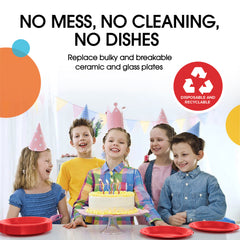 Little Gym - 7 In. Red Plastic Plates | 100 Count