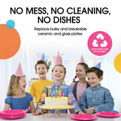 Little Gym - 7 In. Cerise Plastic Plates | 100 Count