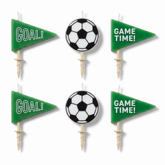 Goal Getter Soccer Birthday Candle Set, 3-Inch, 6-Pack