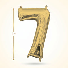 Gold Number 7 Foil Balloon - Air Filled