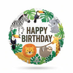 Jungle Safari "Get Wild" Birthday Foil Balloon