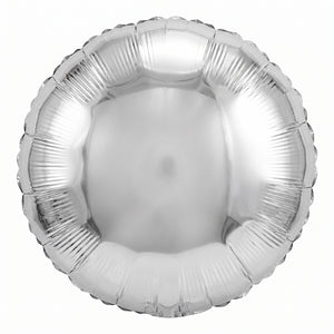 Silver Metallic 18-Inch Foil Circle Balloon