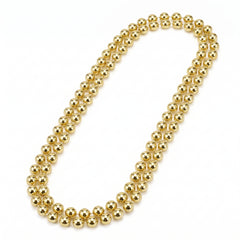 Gold Metallic Bead Necklace - 30 In.