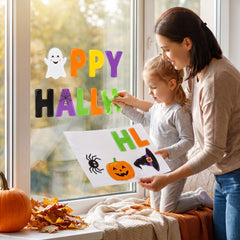 Halloween Friends "Happy Halloween" Gel Cling Decals, 17-Piece Set