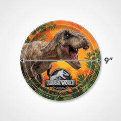 Jurassic World 9" Round Paper Plates