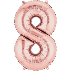 Rose Gold Number "8" SuperShape Foil Balloon | 34"