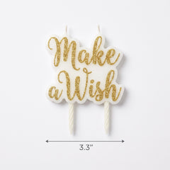 "Make a Wish" Glitter Birthday Candle with Picks