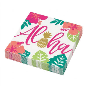 Tropical Aloha Lunch Napkins - 6.5 In. x 6.5 In. - 16 Pack