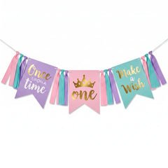 Disney Princess "Once Upon A Time" High Chair Pennant Banner, 38-Inch