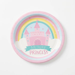 Princess Castle Birthday Dessert Plates - 6.75", 8-Pack