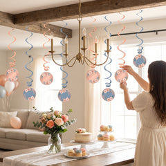 Rose Gold Floral Swirl Hanging Decorations