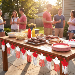 Canadian Maple Leaf Tassel Garland for Canada Day, 8ft