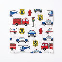 First Responders Themed Disposable Lunch Napkins, 6.5-Inch, 16-Pack