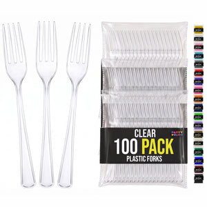 Heavy Duty Clear Plastic Forks | 7.5 in. | 100 Count