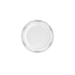 9 In. Gray / Silver Victorian Design Plates | 20 Count