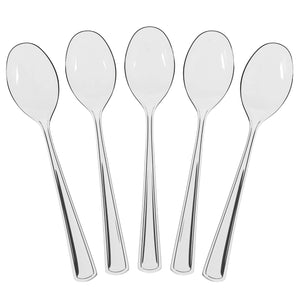 Little Gym - Heavy Duty Clear Plastic Spoons | 50 Count