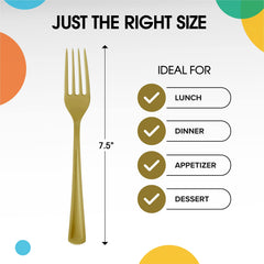 Gold Plastic Forks | 25 Count