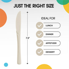 Heavy Duty Ivory Plastic Knives | Case of 1200