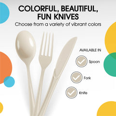 Heavy Duty Ivory Plastic Knives | 100 Count