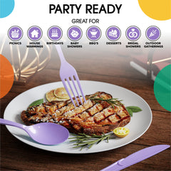 Heavy Duty Lavender Plastic Forks | 100 Count