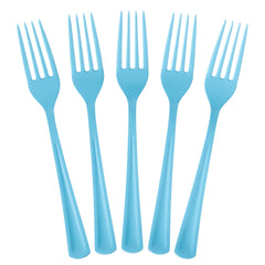 Unleashed - Heavy Duty Light Blue Plastic Forks | 50 Count