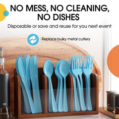 Heavy Duty Light Blue Plastic Forks | Case of 1200