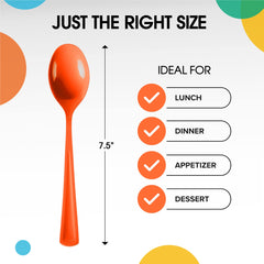 Heavy Duty Orange Plastic Spoons | Case of 1200
