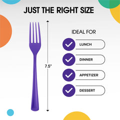 Unleashed - Heavy Duty Purple Plastic Forks | 50 Count