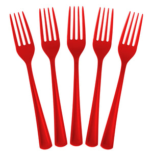 Red Plastic Forks | 25 Count