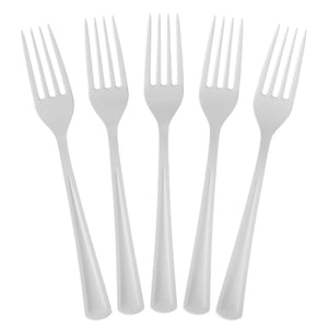 Heavy Duty White Plastic Forks - 7.5 in. | 100 Count