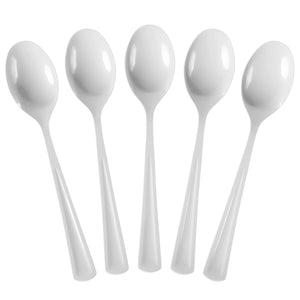 Heavy Duty White Plastic Spoons - 7 in. | 100 Count